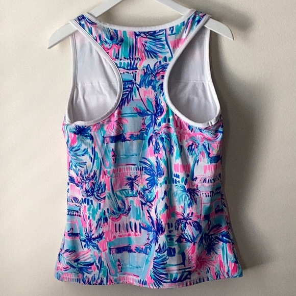 Lilly Pulitzer Canna Bra Tank in Ravello Blue Perfect Match - Picture 2 of 6